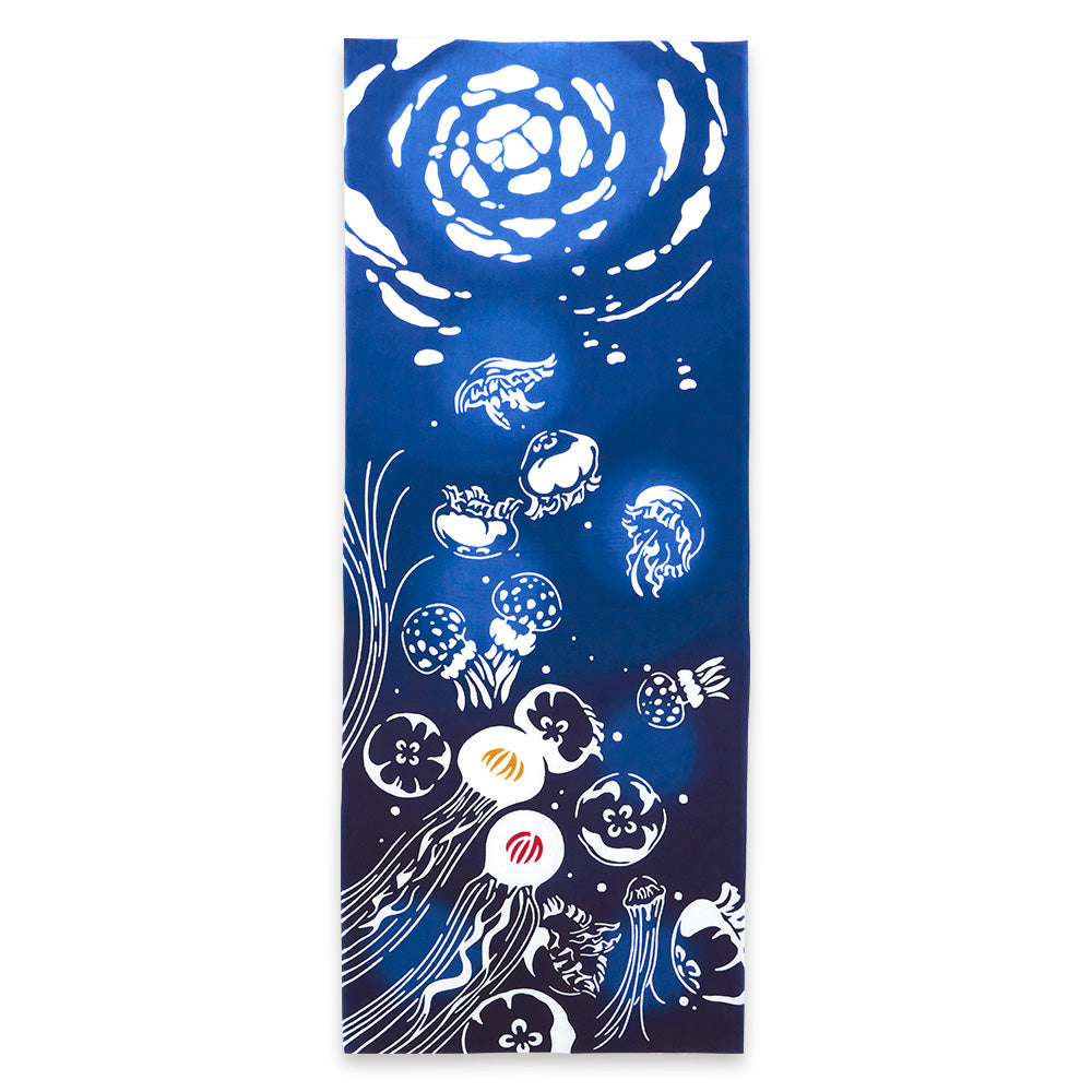 Artisan Hand-Dyed Japanese Tenugui Cloth - From Towel to Elegant Wall Accent | Summer "Vibrant Festivals & Ocean Breezes"