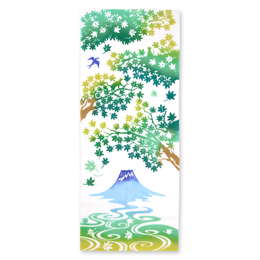 Artisan Hand-Dyed Japanese Tenugui Cloth - From Towel to Elegant Wall Accent | Summer "Vibrant Festivals & Ocean Breezes"