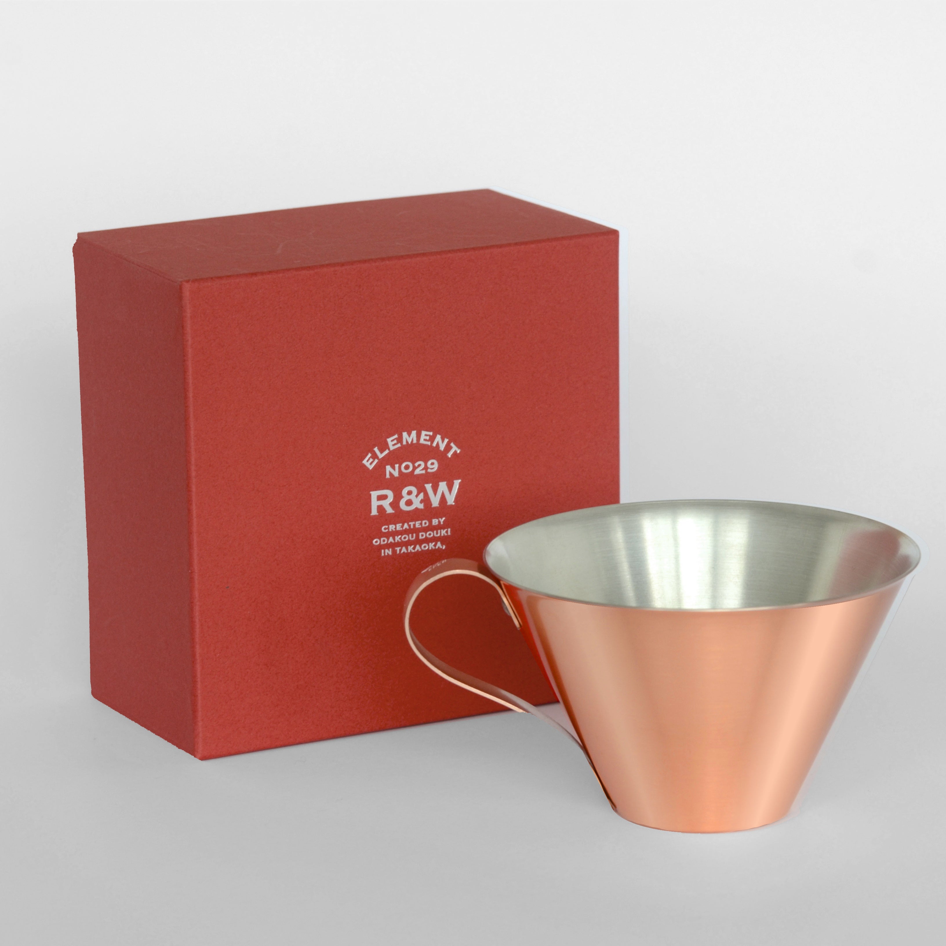 Handcrafted Copper Ice Coffee Cup (350ml) - RED&WHITE -