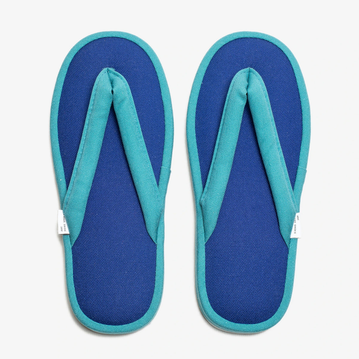 Turquoise blue canvas zori room sandals, top view #Color_Turquoise Blue