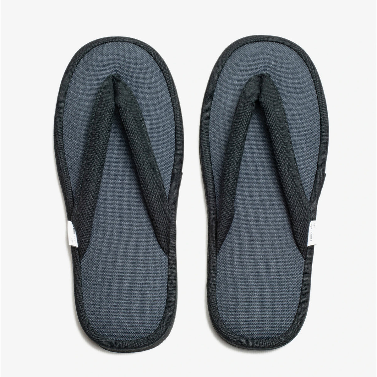 Lamp black canvas zori room sandals, top view #Color_Lamp Black