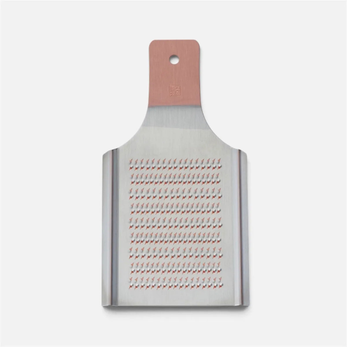 Japanese copper grater with copper handle, front view