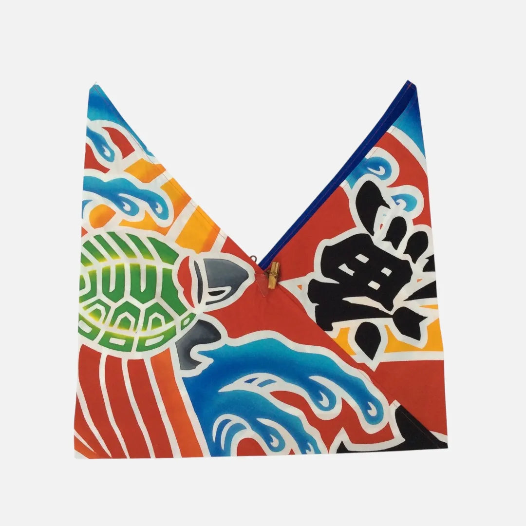 Azuma bag with the tortoise design and waves, front #Auspicious Designs_Tortoise (Kame)