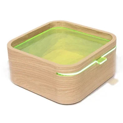 chanto wooden container, natural with green lid #Color_Natural / Green