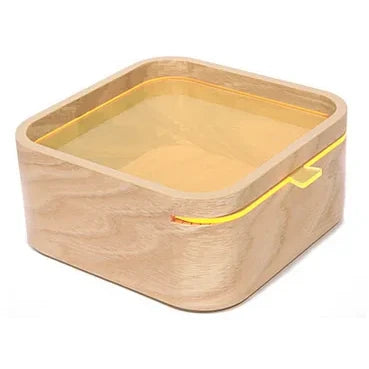 chanto wooden container, natural with yellow lid #Color_Natural / Yellow