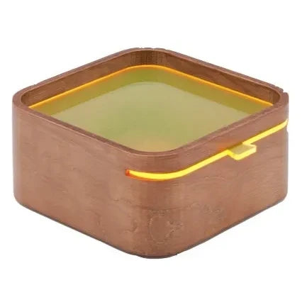 chanto wooden container, walnut-look with yellow lid #Color_Walnut-look / Yellow
