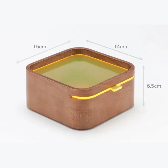 Size of the chanto wooden container: 15 x 14 x 6.5 cm
