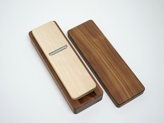 Katsuobushi shavers with beech box and walnut box side by side