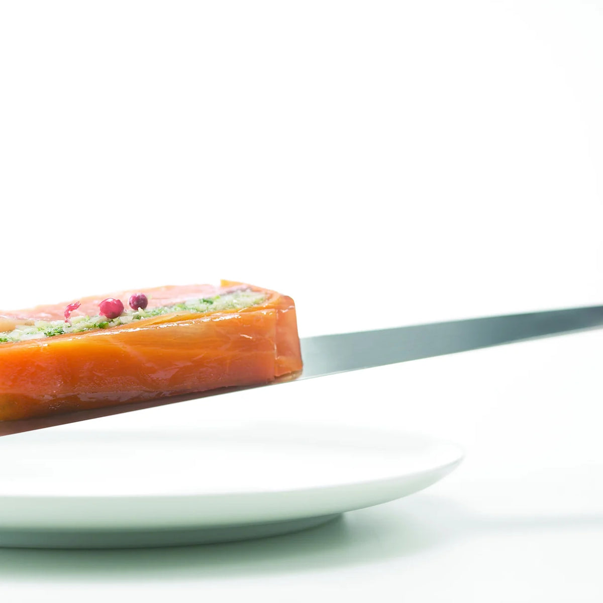 Tolu thin spatula lifting a terrine