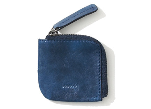 Navy cowhide mini coin purse #Color_Navy