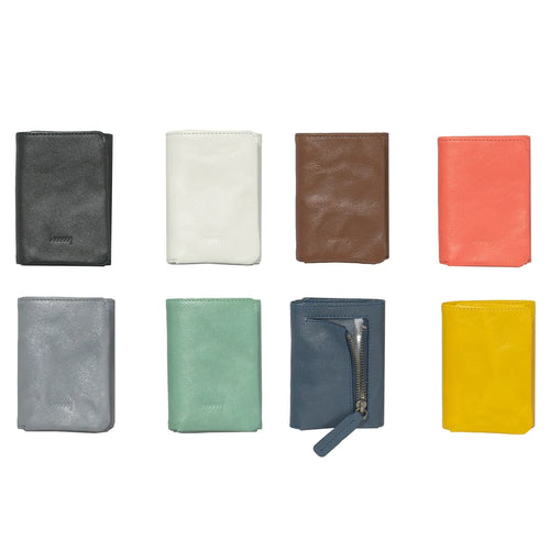 hmny Portefeuille trois volets en cuir – Portefeuille compact en vachette