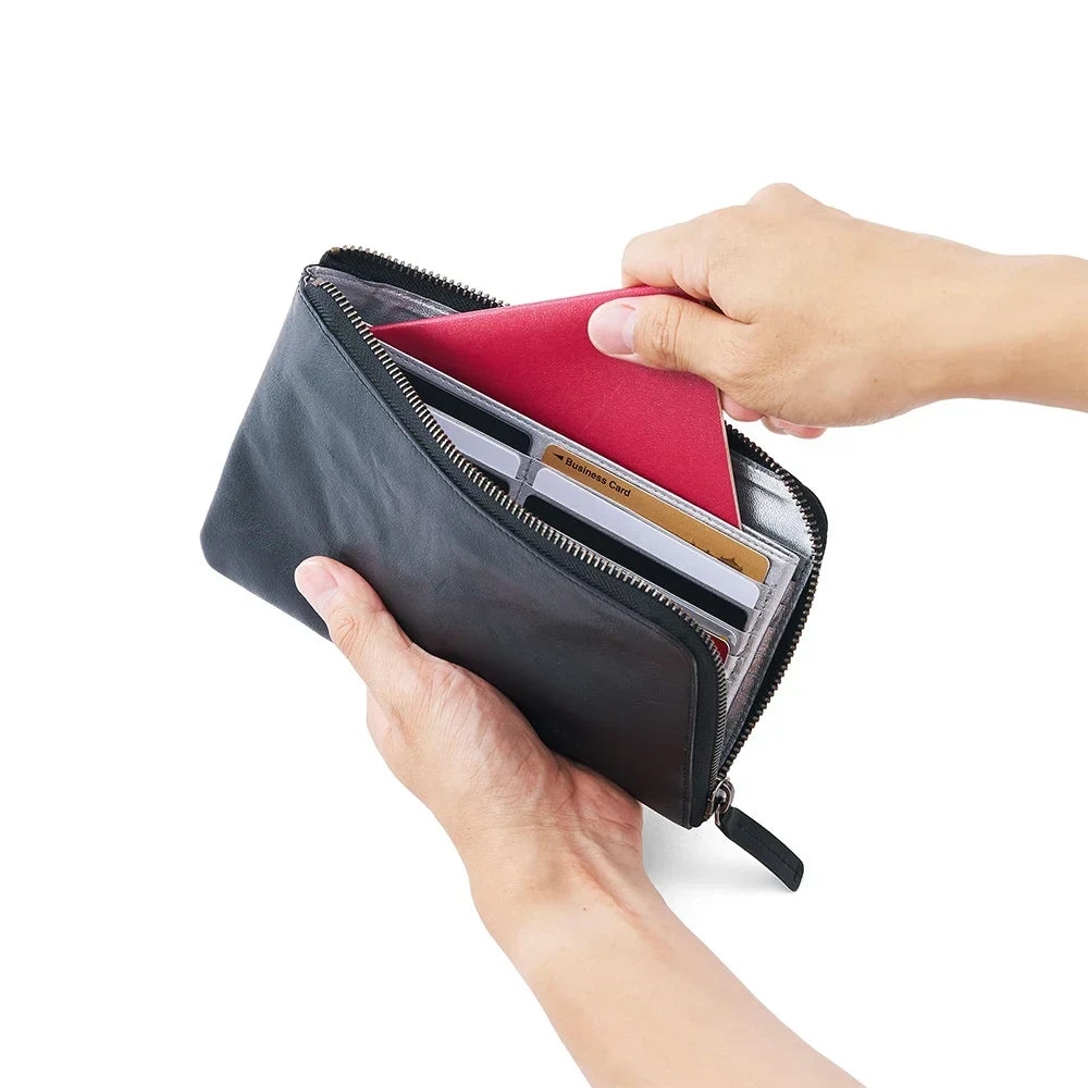 Taking a passport from the hmny card wallet
