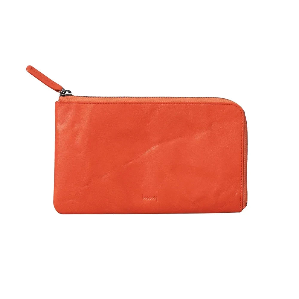 hmny leather card wallet in orange #Color_Orange