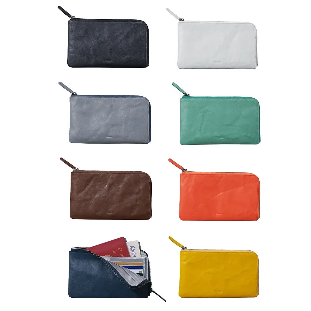 hmny leather card wallets in eight colors
