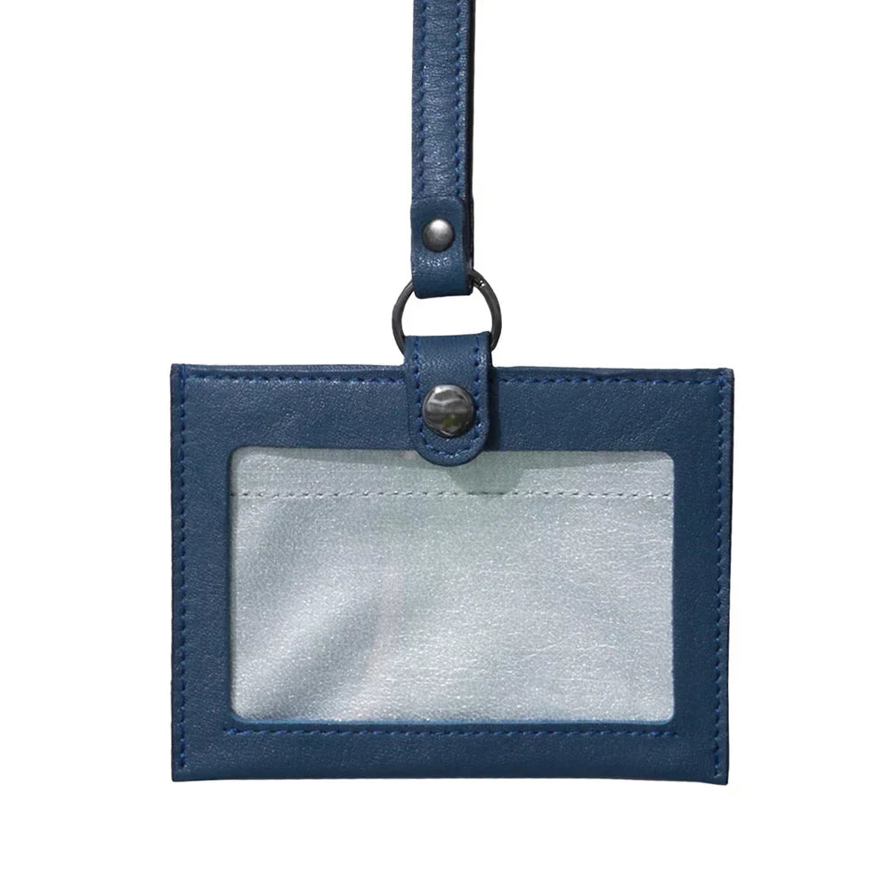 hmny leather ID card holder in navy #Color_Navy