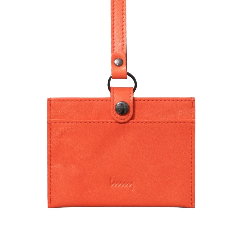 hmny leather ID card holder in orange #Color_Orange