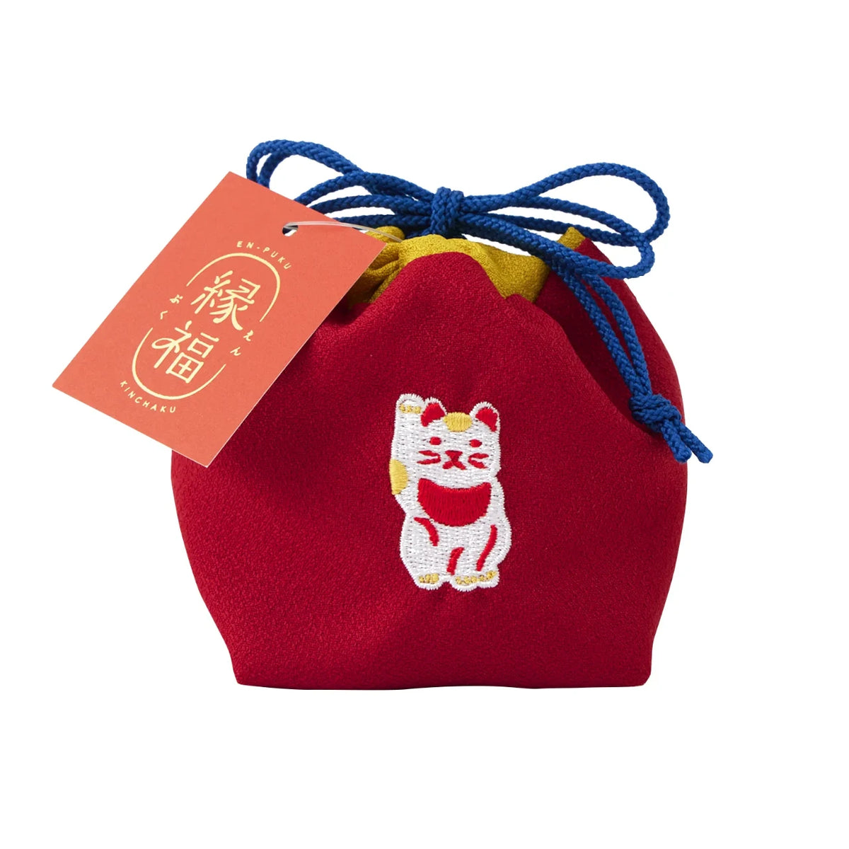 Lucky drawstring pouch, Maneki-neko beckoning cat #Design_Maneki-neko