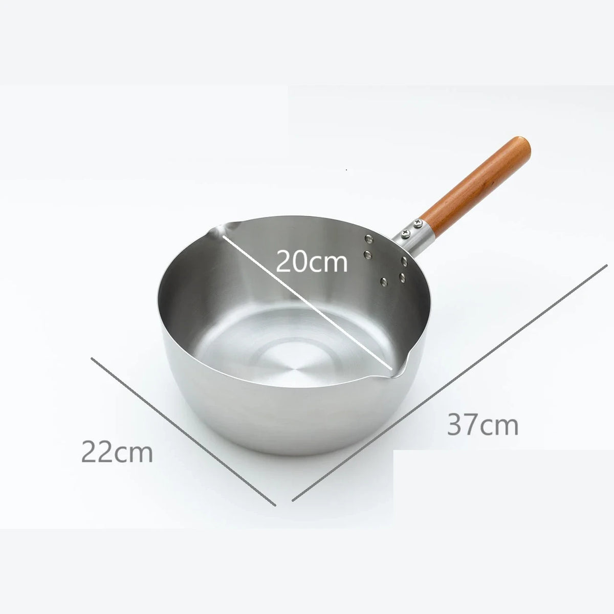 20 cm yukihira pan: depth 22 cm, width 37 cm