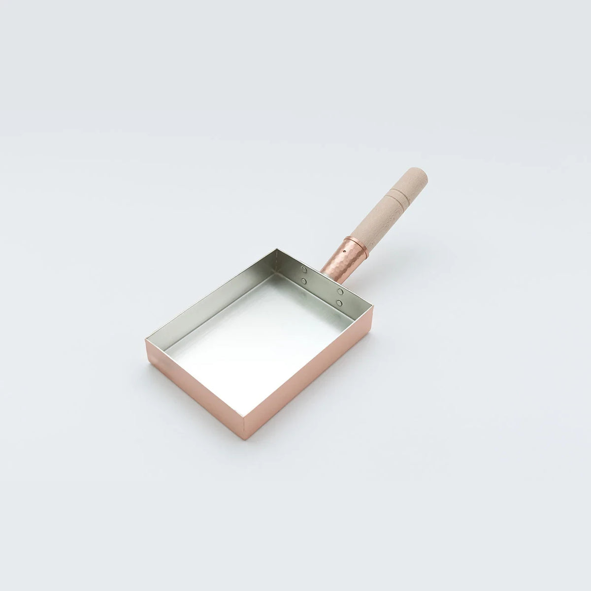 Pure copper tamagoyaki pan with wooden handle