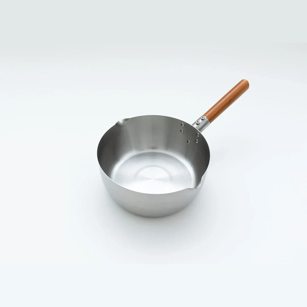 Kobo Aizawa matte stainless steel yukihira pan with beech handle