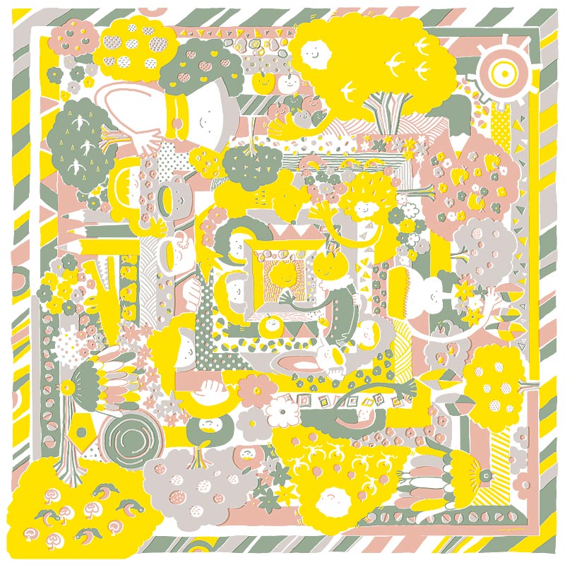 NAGARE water-repellent furoshiki – Kurukuru World pattern #Pattern_Kurukuru World