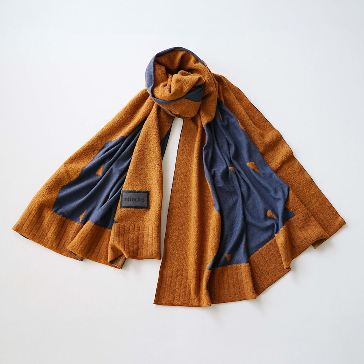 nitorito mountain&moon stole in camel #Color_Camel