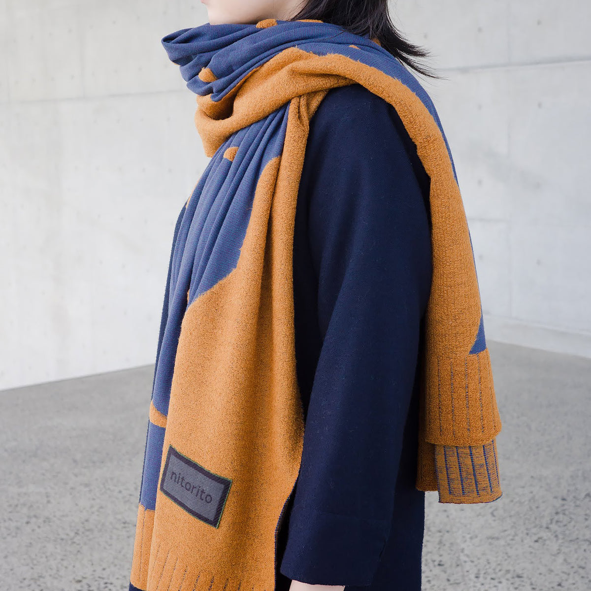 Camel mountain&moon stole worn over the shoulders