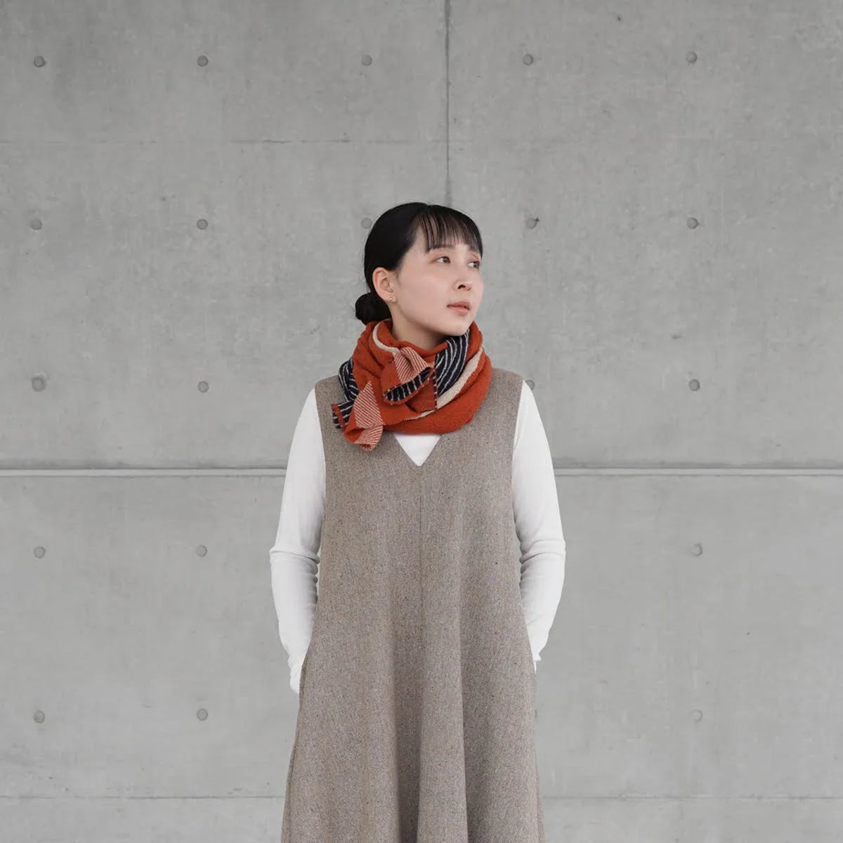 nitorito sora wool snood in wine #Color_Wine