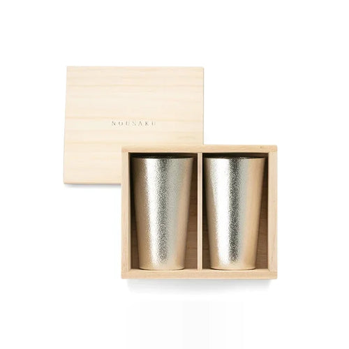 Tin Beer Cup Pair Gift Set: Fine, Creamy Foam | NOUSAKU