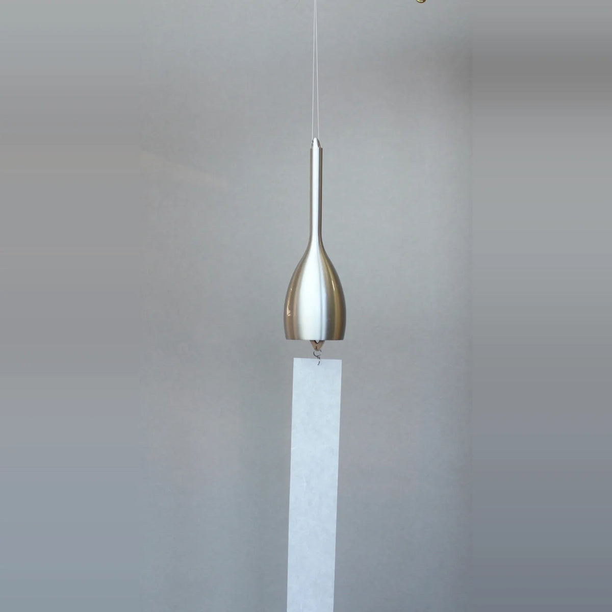 Silver-plated Slim wind chime with paper strip #Color_Silver