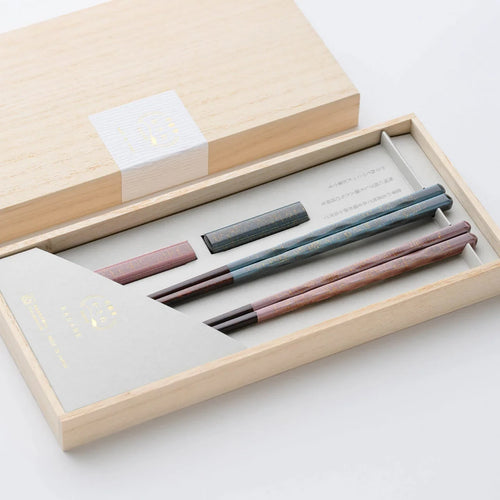 Mingei Kasane 페어 젓가락 선물 세트, 받침 포함, 오동나무 상자 | Ogishi Tadashi Shoten