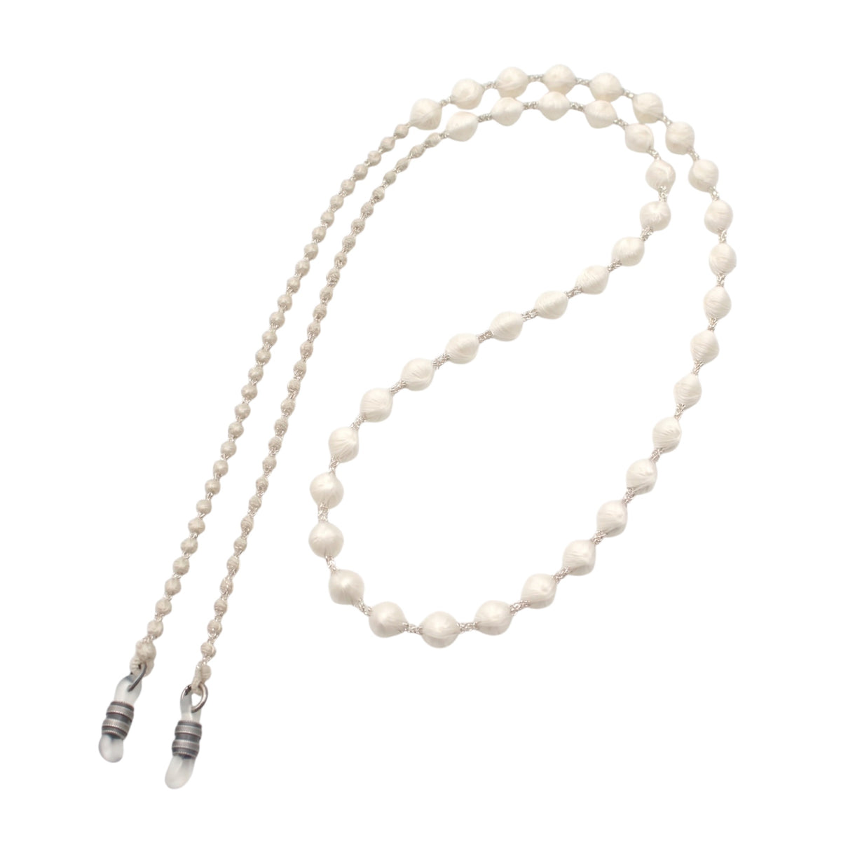 Ivory beaded glasses cord #Color_Ivory