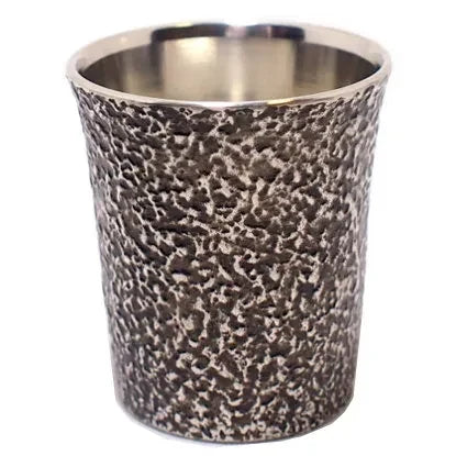Osaka Suzuki tin guinomi sake cup, Sazare design in black #Color_Black