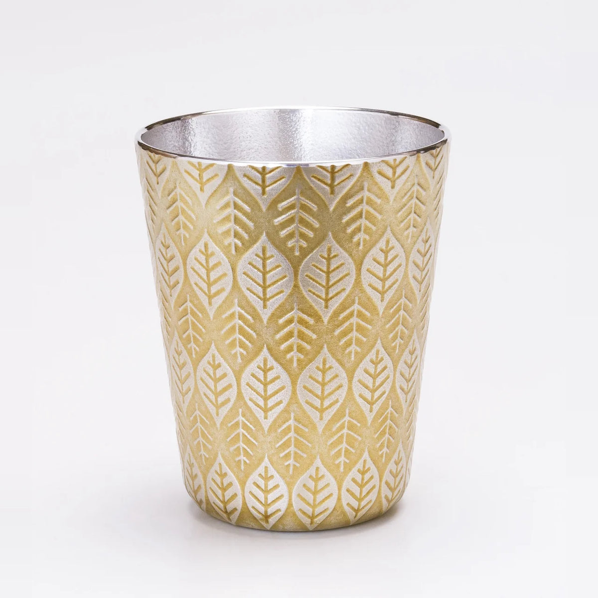 Osaka Suzuki tin tumbler Happa with leaf pattern in yellow #Color_Yellow
