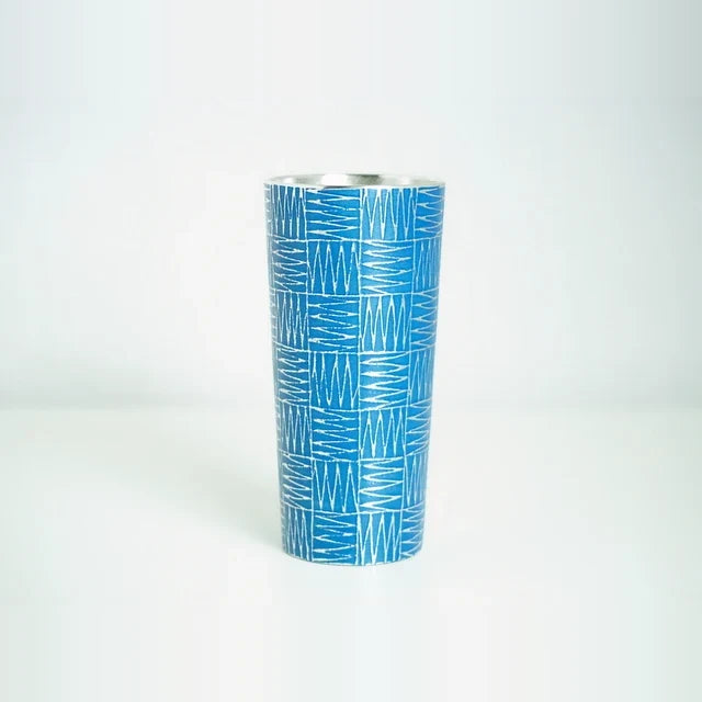 Blue Ichimatsu tin tumbler