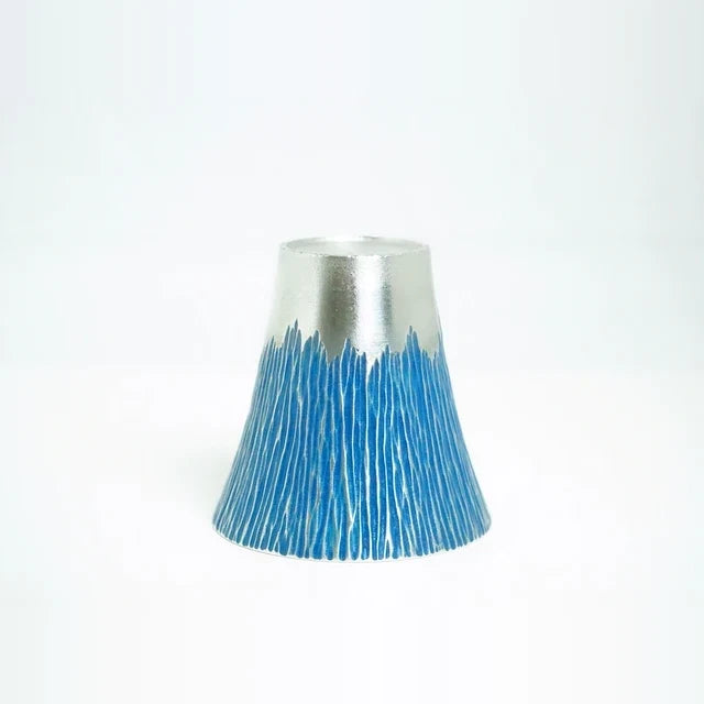 Blue Mt. Fuji tin tumbler turned upside down