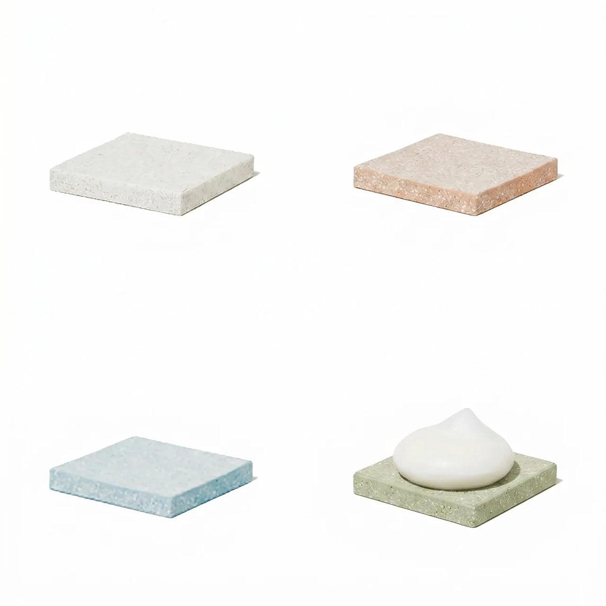 Square soap dishes in four colors