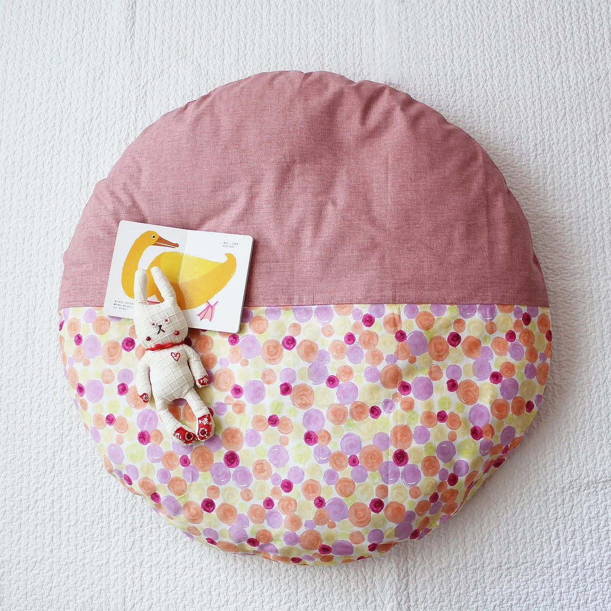 Takaokaya senbei floor cushion in pink #Color_Pink