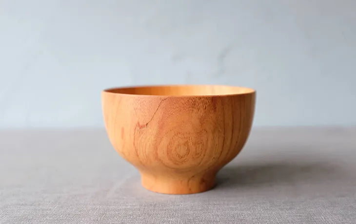 ISHIZUE 02 zelkova wooden bowl with a simple rounded shape #Design_ISHIZUE 02