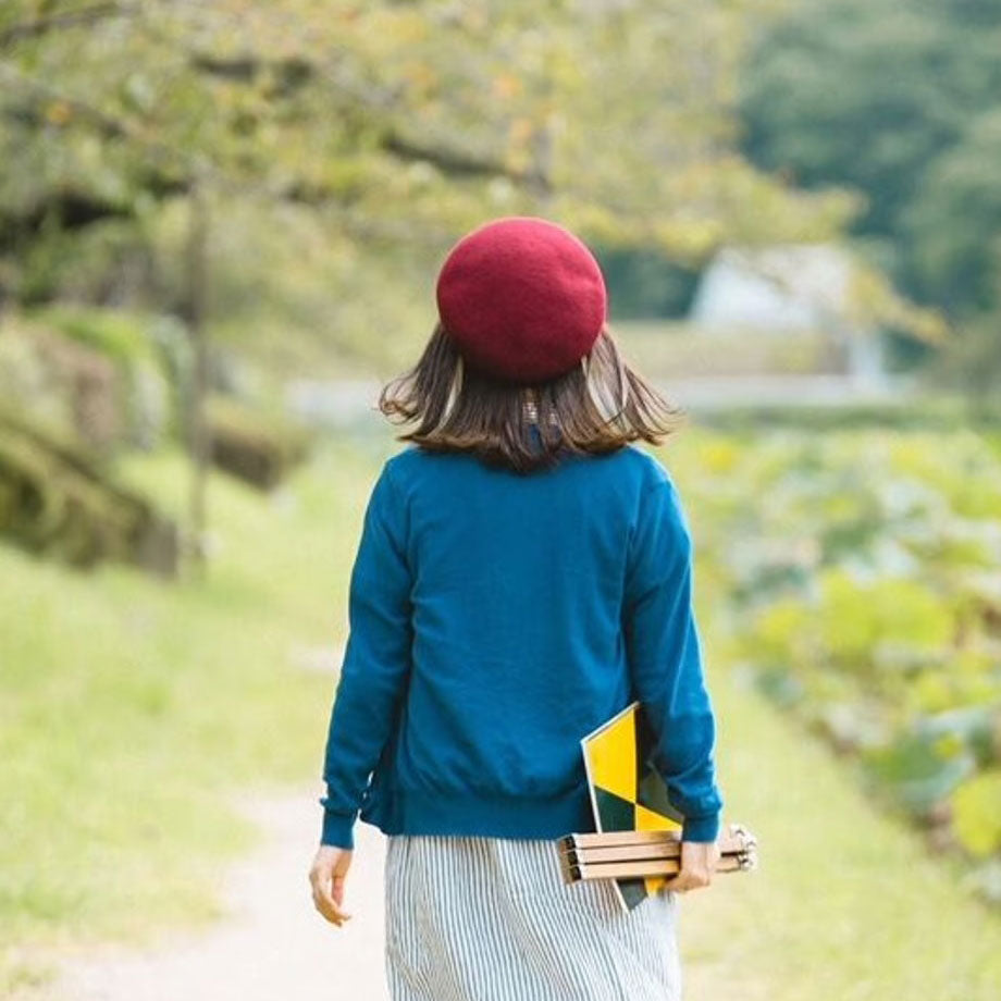 Merino wool Basque beret - Beret is flamingo -