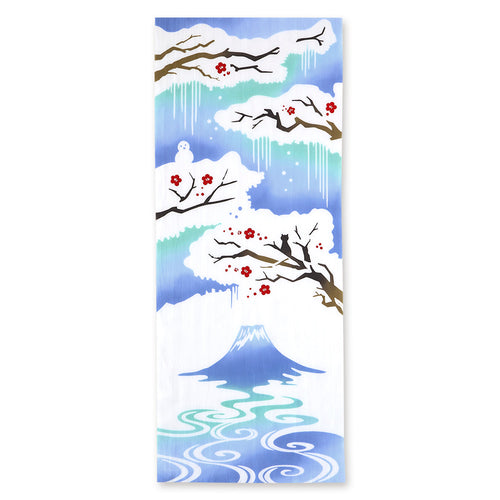 Japanese Tenugui Cloth – Winter Snowscapes