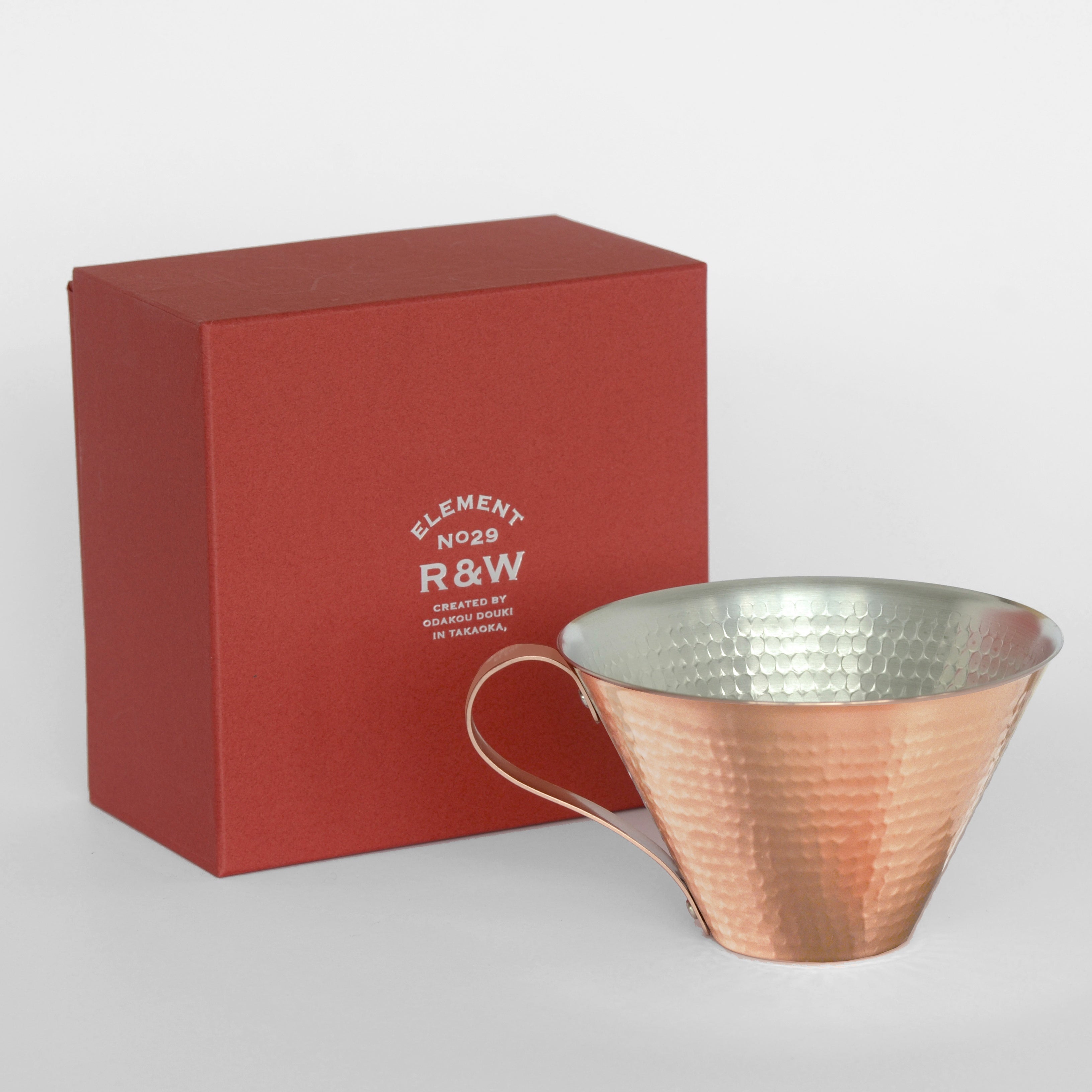 Handcrafted Copper Ice Coffee Cup (350ml) - RED&WHITE -