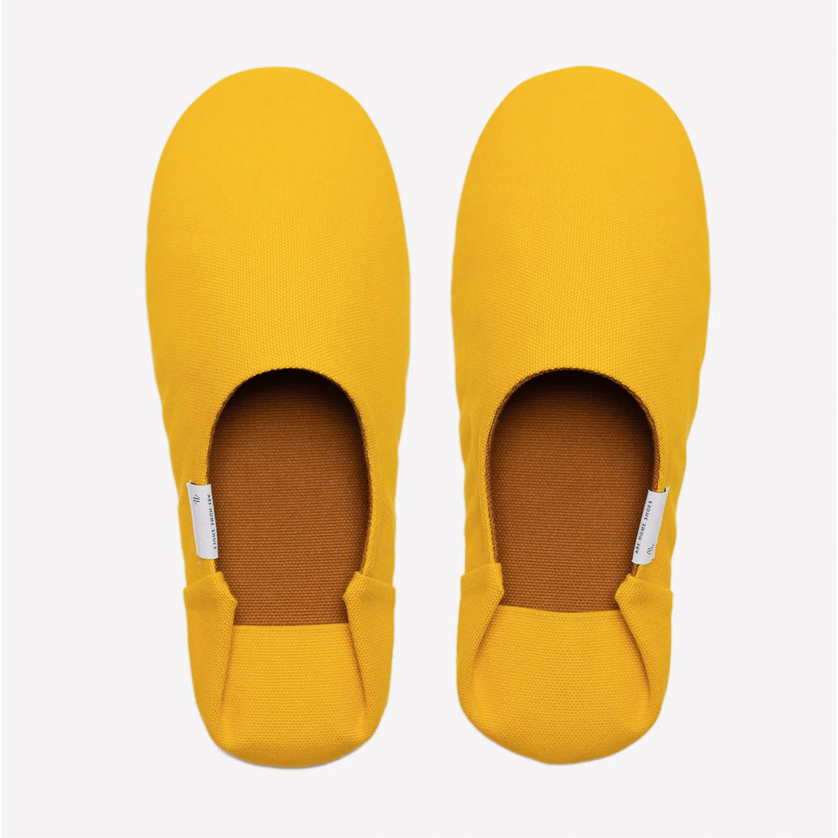 Mustard yellow canvas babouche, top view #Color_Mustard Yellow