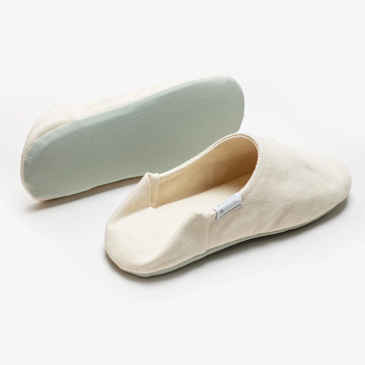Natural canvas babouche, sole view #Color_Natural