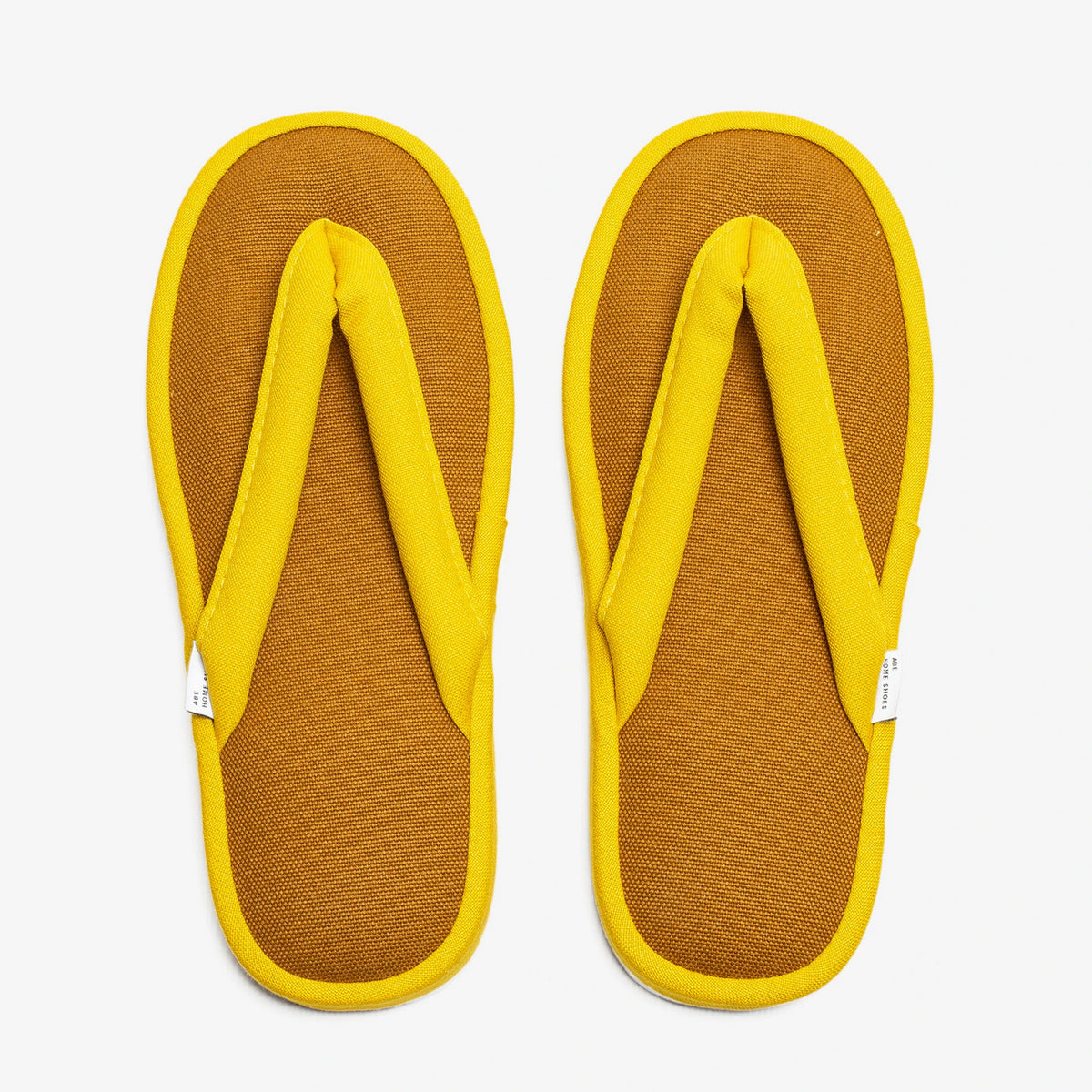 Mustard yellow canvas zori room sandals, top view #Color_Mustard Yellow