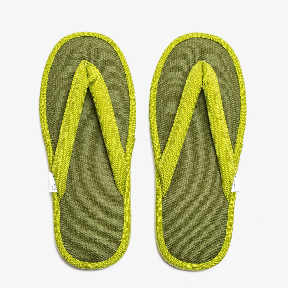 Olive green canvas zori room sandals, top view #Color_Olive Green