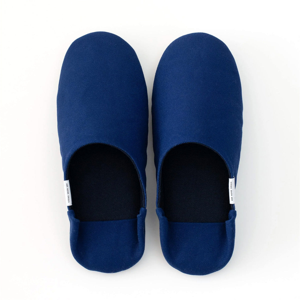 Ink blue canvas babouche, top view #Color_Ink Blue