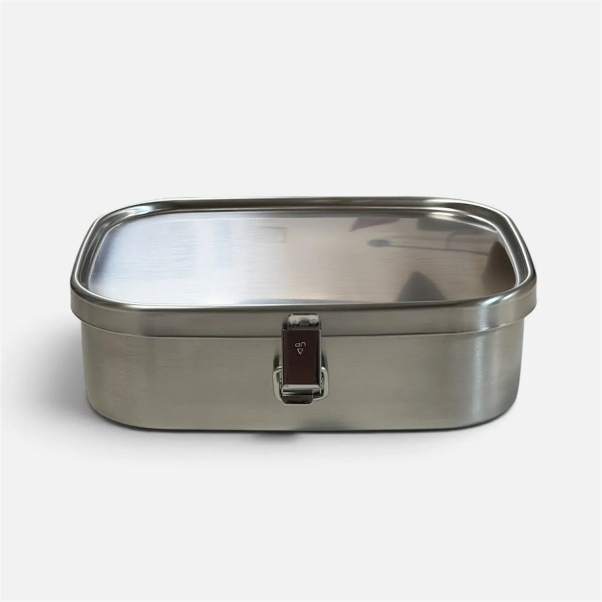 Large stainless steel lunch box, front view #Size_Large (670 ml)
