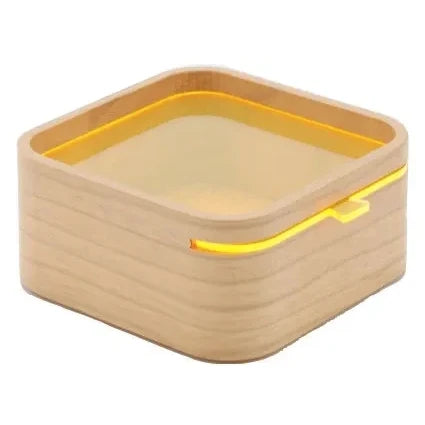 chanto wooden container, beige with yellow lid #Color_Beige / Yellow