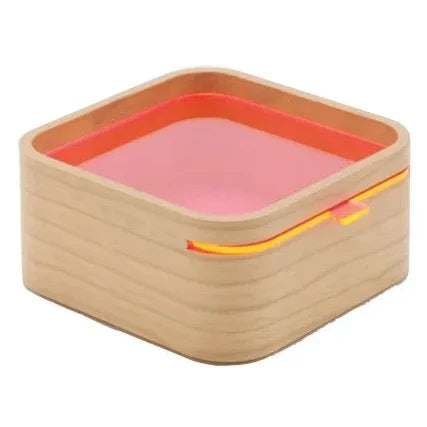 chanto wooden container, beige with pink lid #Color_Beige / Pink